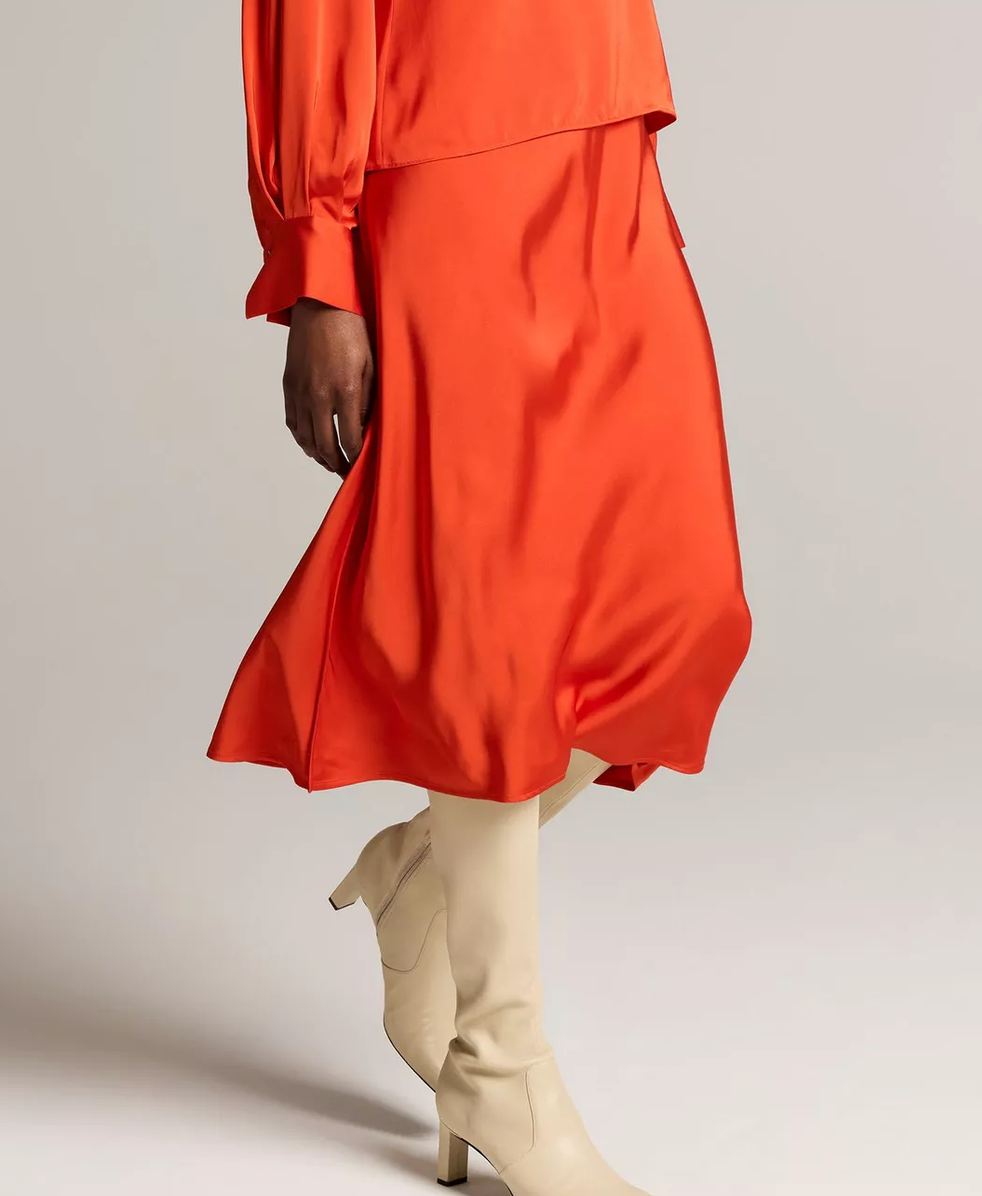 Matte Satin Slip Skirt in Crimson-Skirts and Shorts-Vince-Crimson-XXS-Mercantile Portland