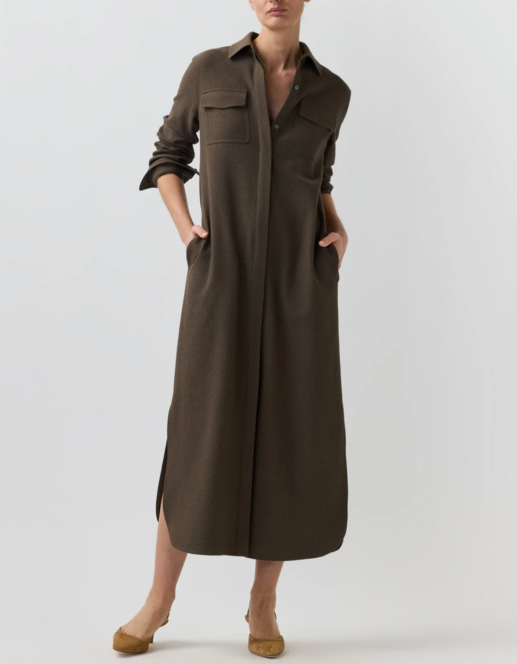 Maude Dress in Bark-Dresses-Mashburn-Bark-XS-Mercantile Portland