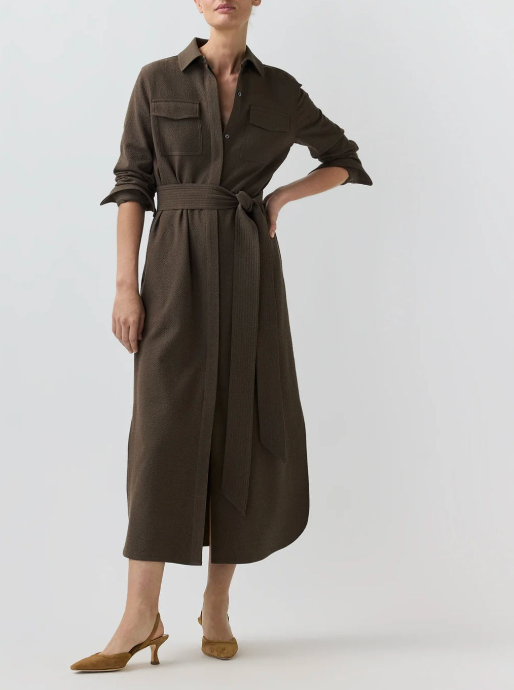 Maude Dress in Bark-Dresses-Mashburn-Bark-XS-Mercantile Portland