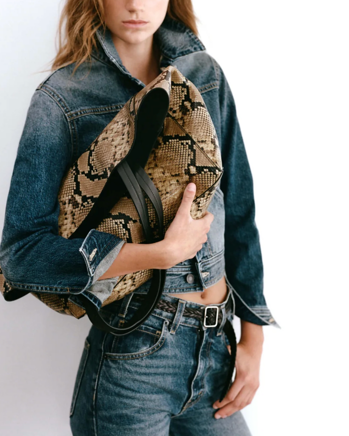 Medium Keith Bag-Handbags-Nili Lotan-Taupe Snakeskin-OS-Mercantile Portland