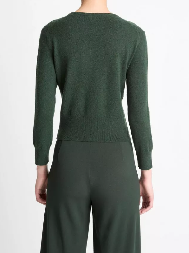 Metal-Button Wool & Cashmere Cardigan-Clothing-Vince-Black-XXS-Mercantile Portland