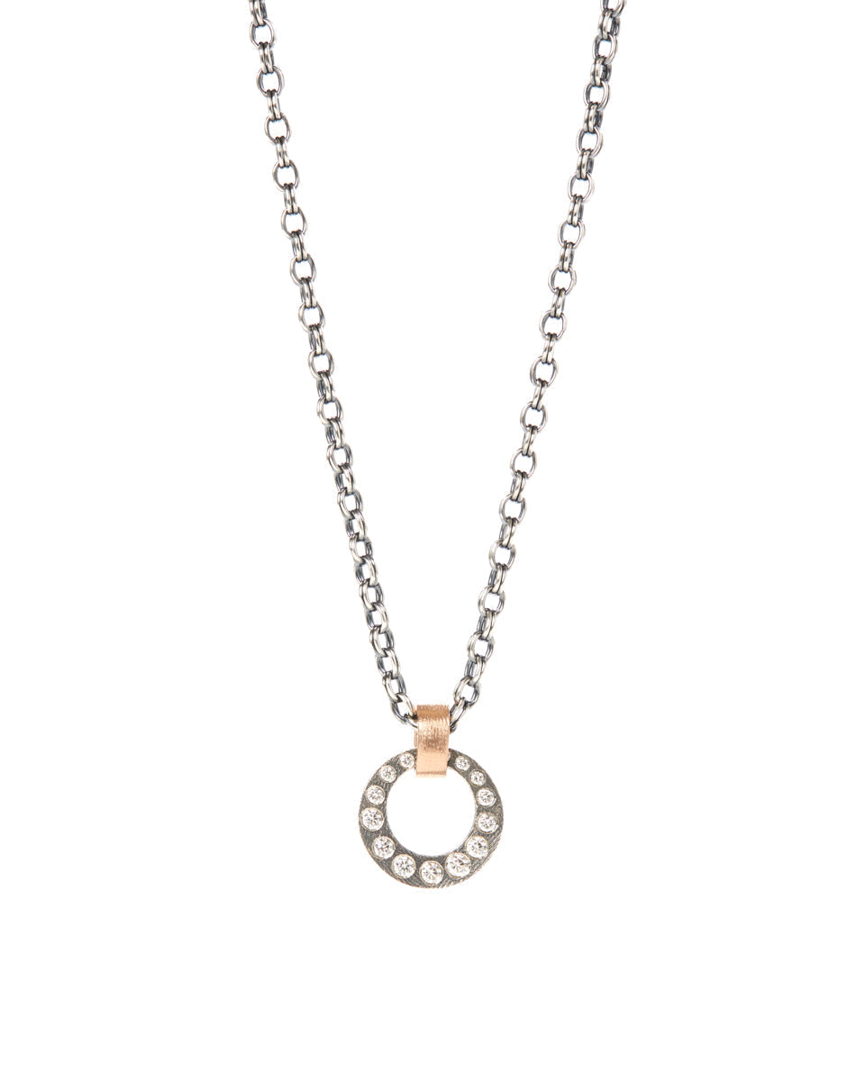 Mia Sterling Silver Pendant with Rose Gold Bail-Jewelry-Rene Escobar-Mercantile Portland