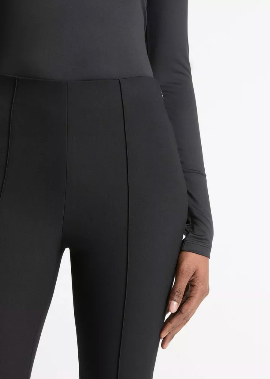 Mid-Rise Pintuck Crop Flare Pant in Black-Pants-Vince-Black-XXS-Mercantile Portland