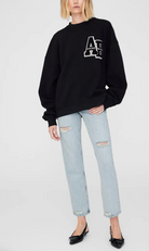 Miles Oversized Sweatshirt in Black-Tops-Anine Bing-Black-XS-Mercantile Portland
