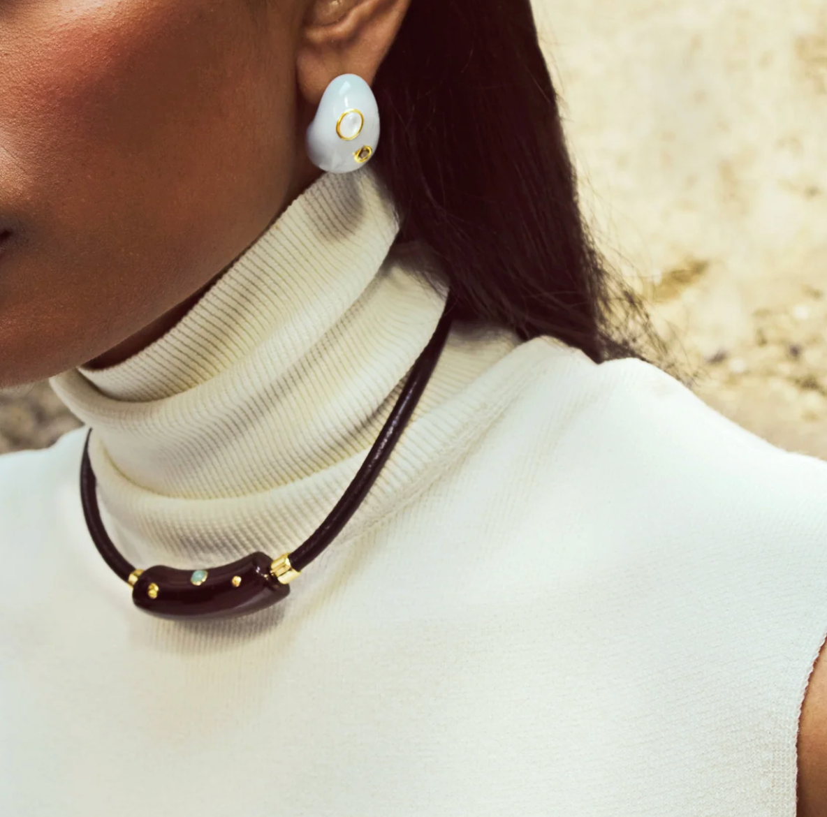 Mini Arp Earrings in Studed Mist-Jewelry-Lizzie Fortunato-Blue-OS-Mercantile Portland