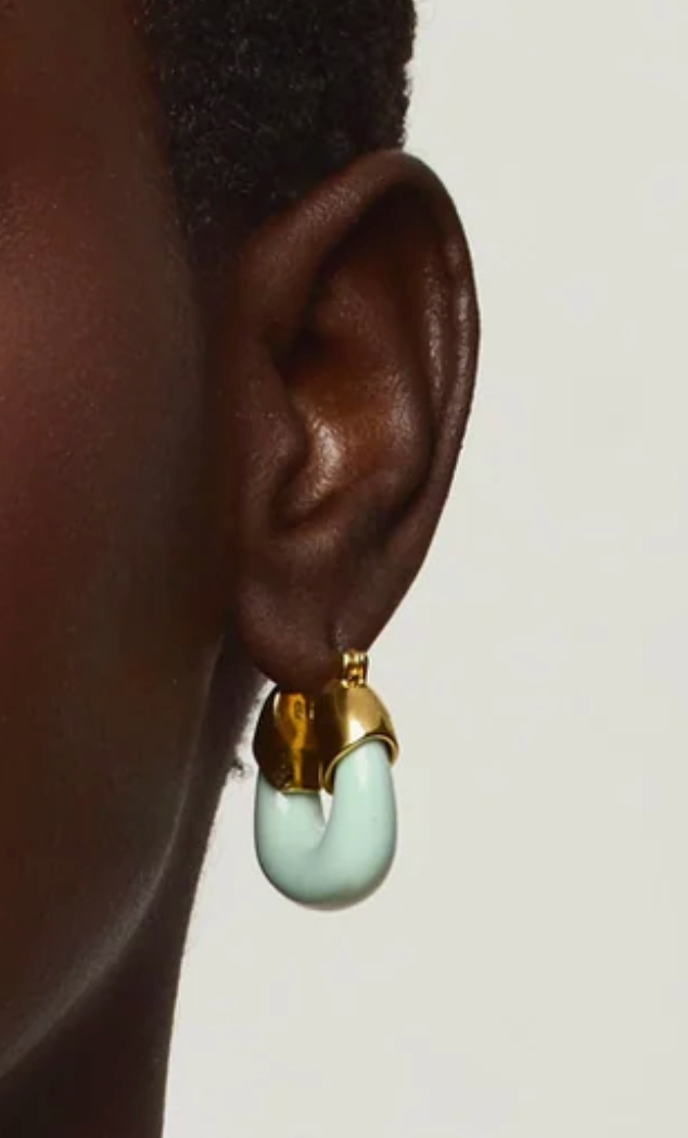 Mini Organic Hoop in Seafoam-Jewelry-Lizzie Fortunato-Seafoam-OS-Mercantile Portland