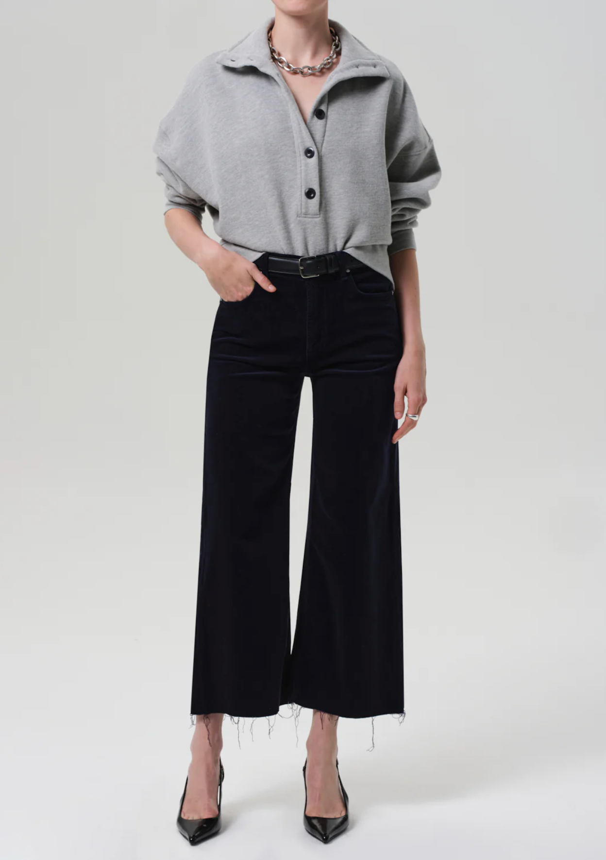 Mirelle Funnel Neck Sweatshirt in Heather Grey-Tops-Citizens of Humanity-Heather Grey-XS-Mercantile Portland