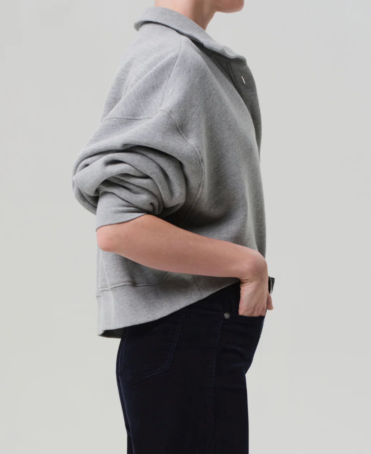 Mirelle Funnel Neck Sweatshirt in Heather Grey-Tops-Citizens of Humanity-Heather Grey-XS-Mercantile Portland