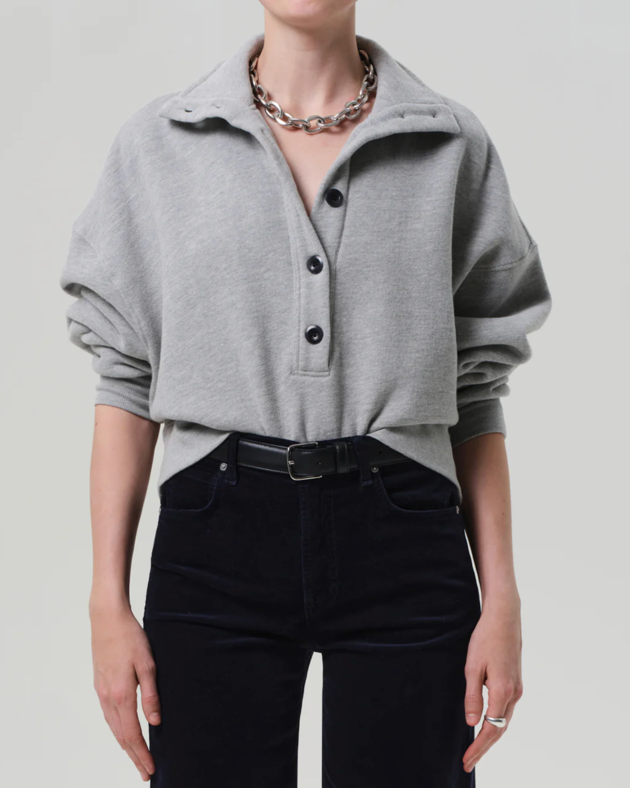 Mirelle Funnel Neck Sweatshirt in Heather Grey-Tops-Citizens of Humanity-Heather Grey-XS-Mercantile Portland