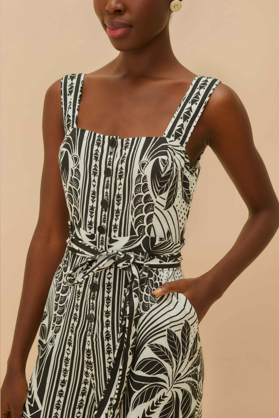 Monochrome Elegance Romper-Clothing-Farm Rio-Off White-XXS-Mercantile Portland