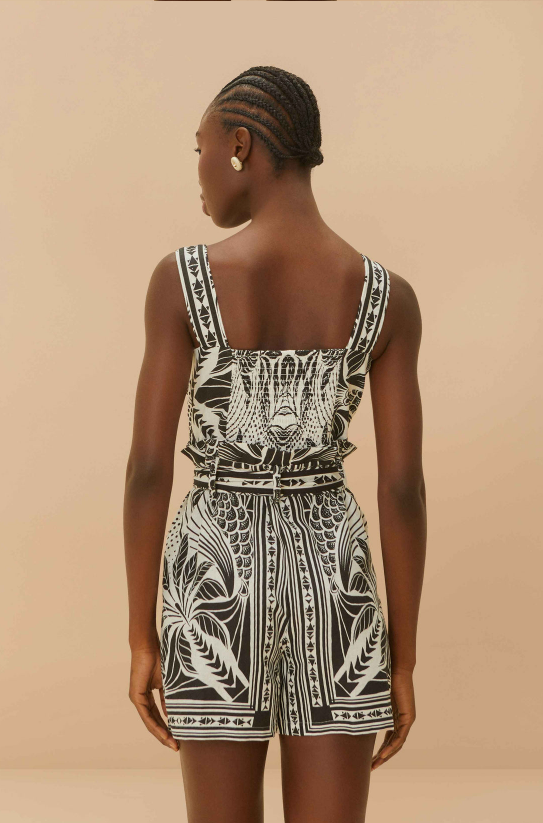 Monochrome Elegance Romper-Clothing-Farm Rio-Off White-XXS-Mercantile Portland