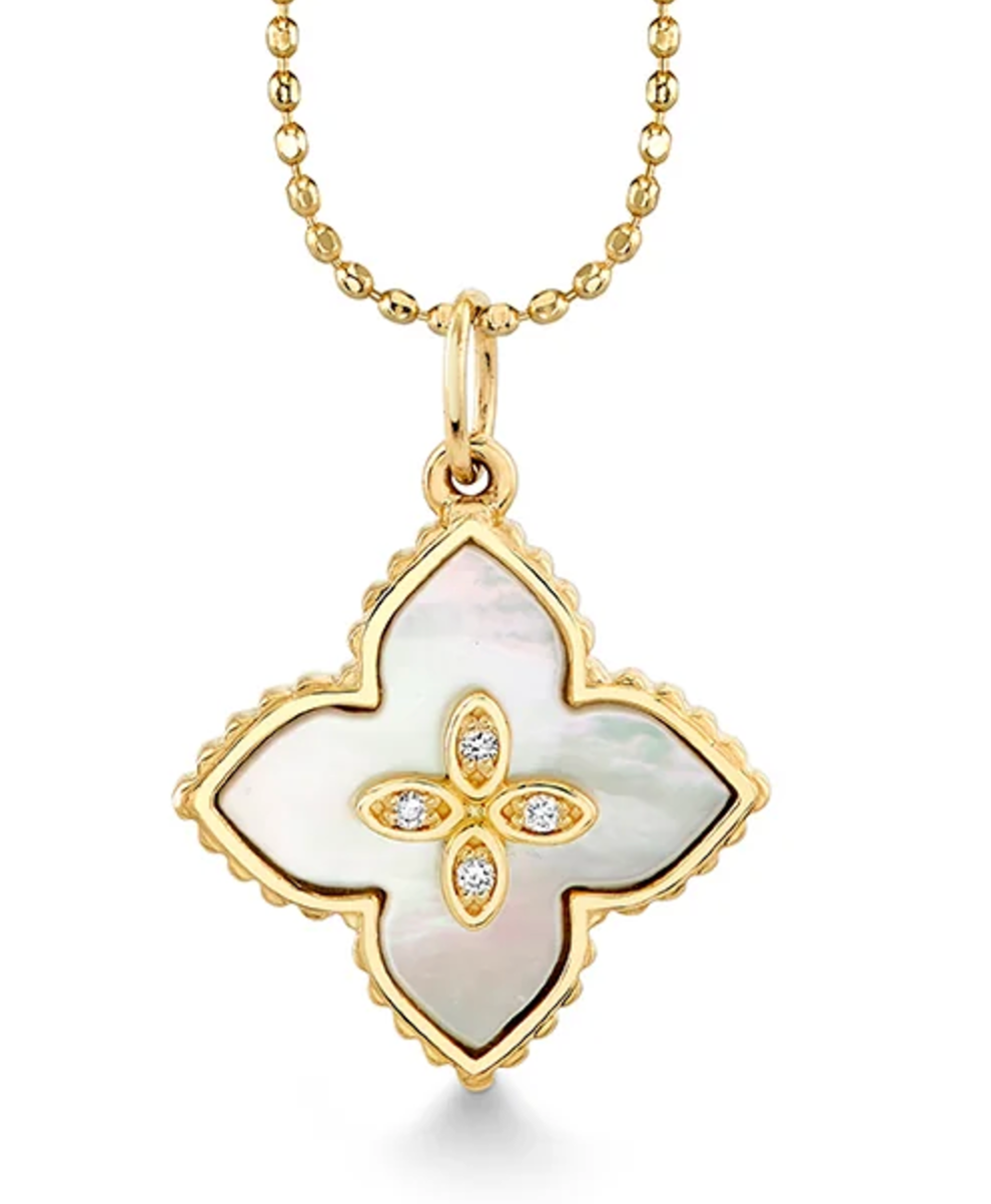 Moroccan Flower on 18" Gold Chain-Jewelry-Sydney Evan-Yellow Gold-OS-Mercantile Portland