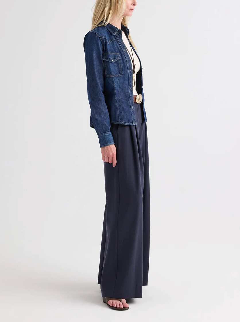 Mustang Sally with Snaps-Shirts-TWP-Dark Stone-XS-Mercantile Portland