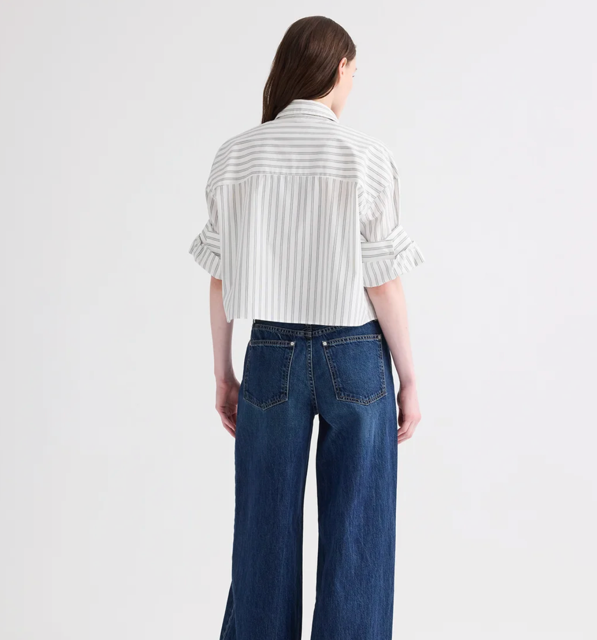 Next Ex Shirt in White/Green Stripe-Shirts-TWP-White Green-P-Mercantile Portland