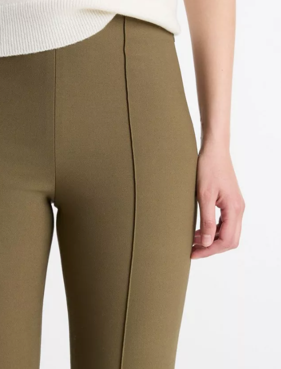 Niki Mid-Rise Pintuck Crop Flare Pant-Pants-Vince-Cypress-Medium-Mercantile Portland