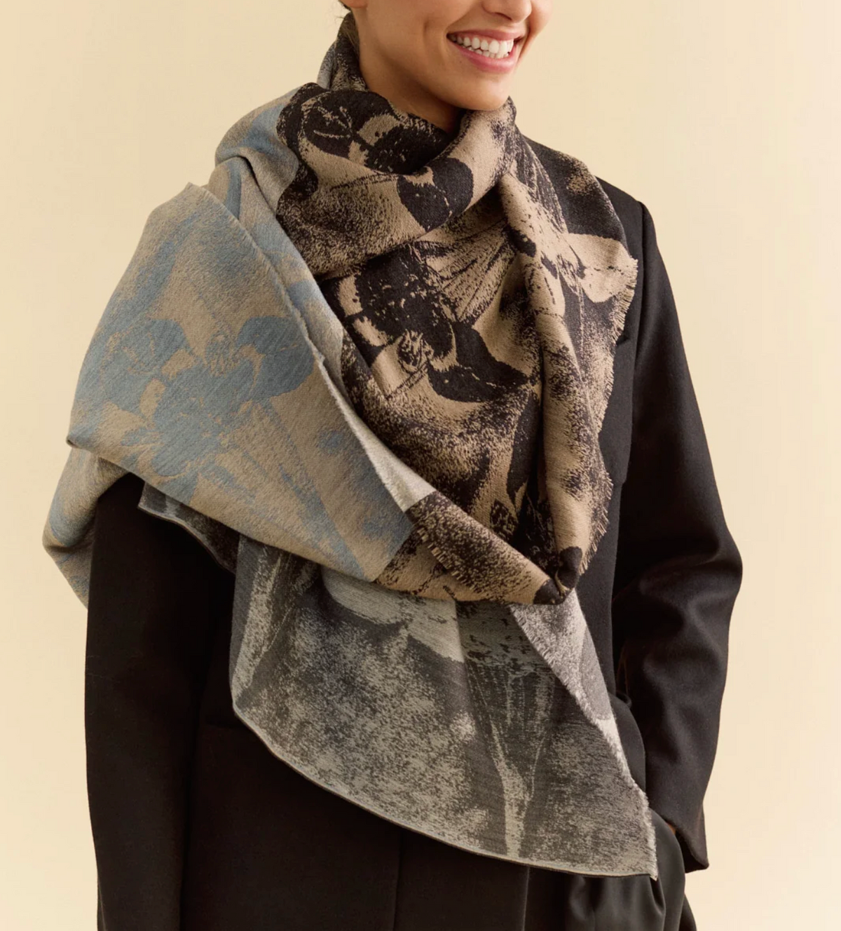Nora Scarf-Scarves and Wraps-TRAITS-Grey Multi-O/S-Mercantile Portland