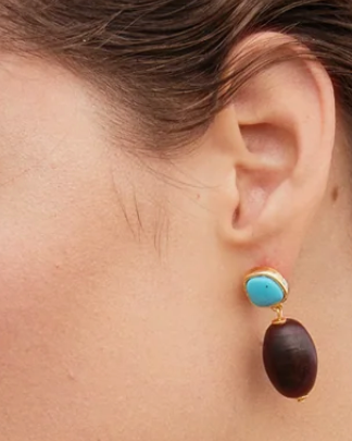Olea Earrings-Jewelry-Lizzie Fortunato-Turquoise-OS-Mercantile Portland