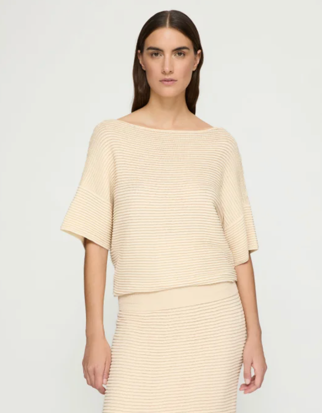 Ottoman Stitch Sweater-Clothing-Lafayette 148-Buff-XS-Mercantile Portland