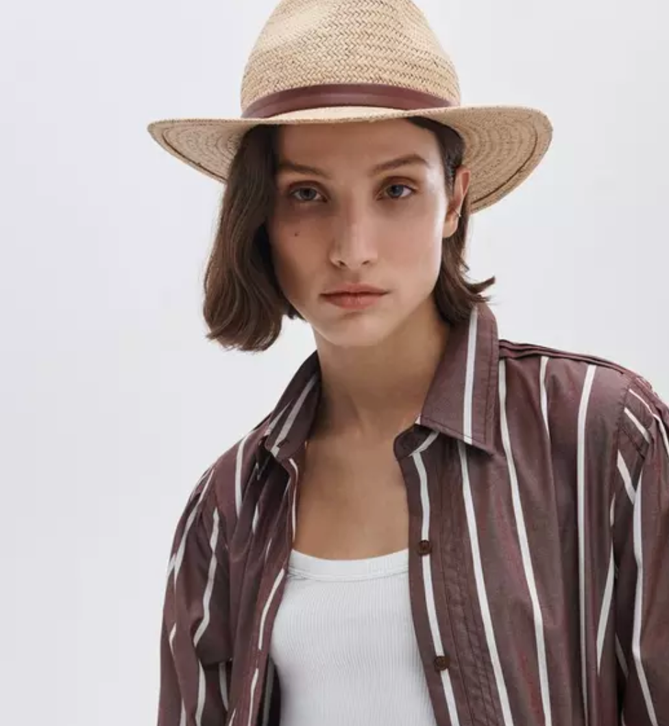 Packable Straw Fedora in Light Brown-Hats-Rag & Bone-Ivory-S/M-Mercantile Portland