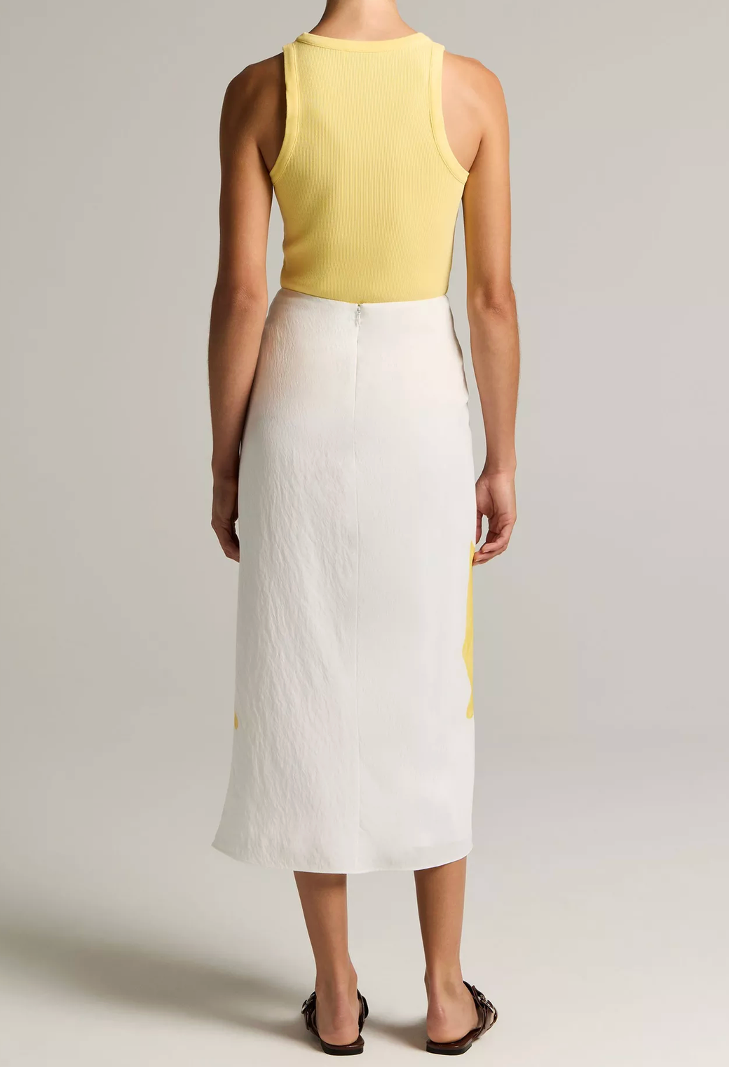 Painted Floral Draped Skirt-Skirts and Shorts-Vince-Off White/Sun-2-Mercantile Portland