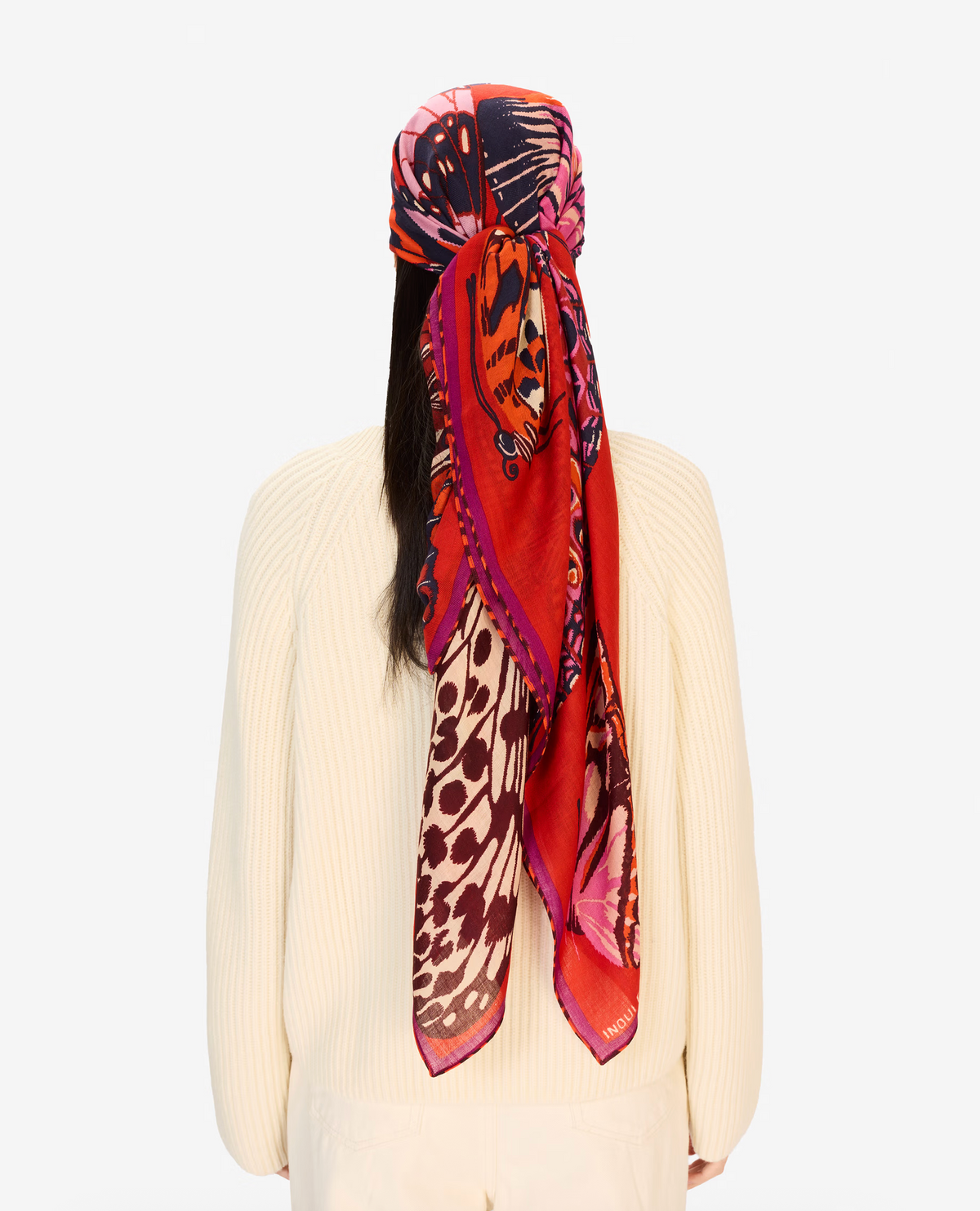 Papillons Scarf in Red-Scarves and Wraps-Inoui Editions-Red-OS-Mercantile Portland