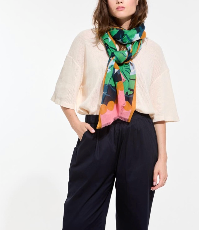 Pavot Scarf in Green-Scarves and Wraps-MAPOESIE-Green-OS-Mercantile Portland