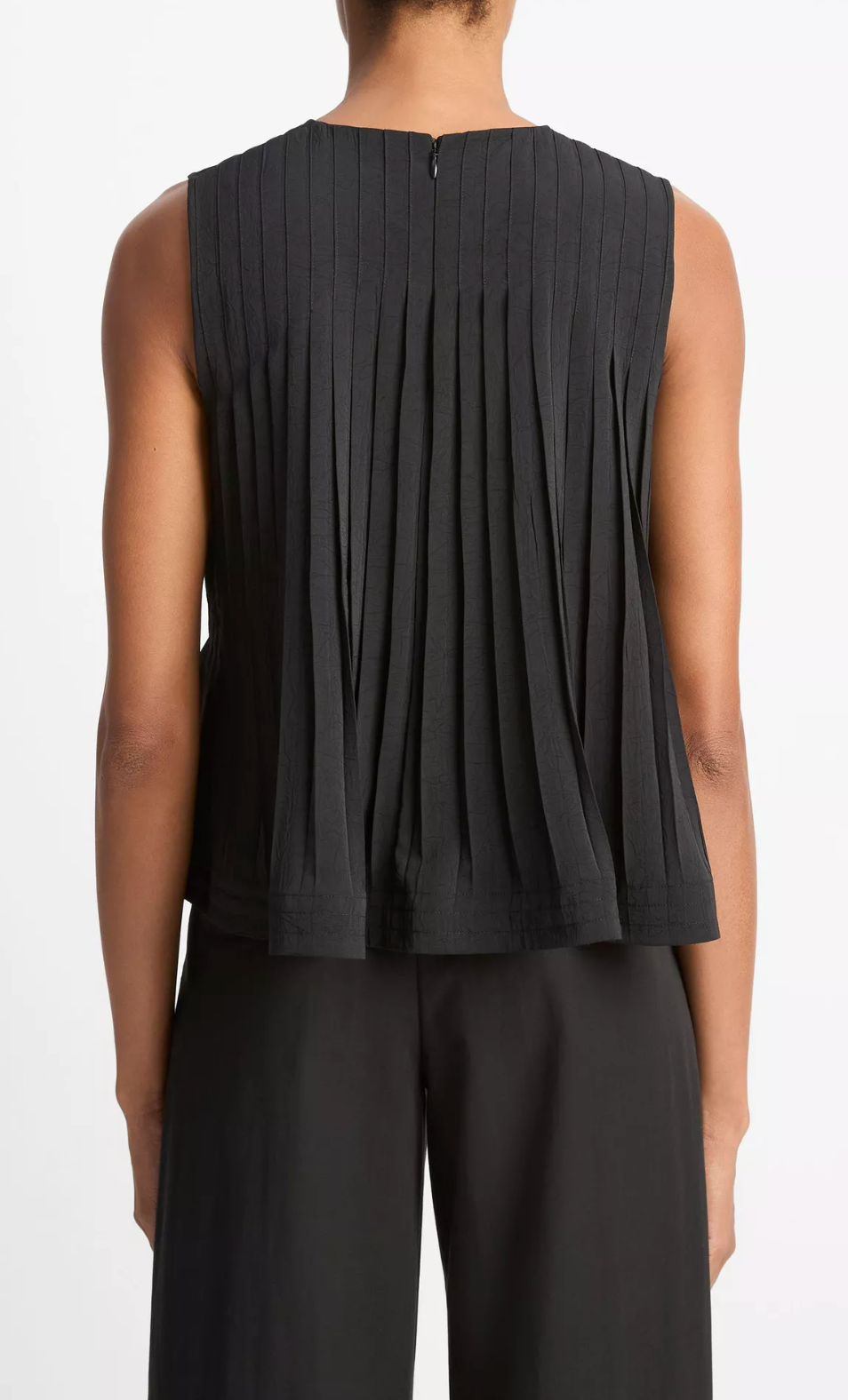 Pleated A-Line Top-Staging-Vince-XXS-Black-Mercantile Portland