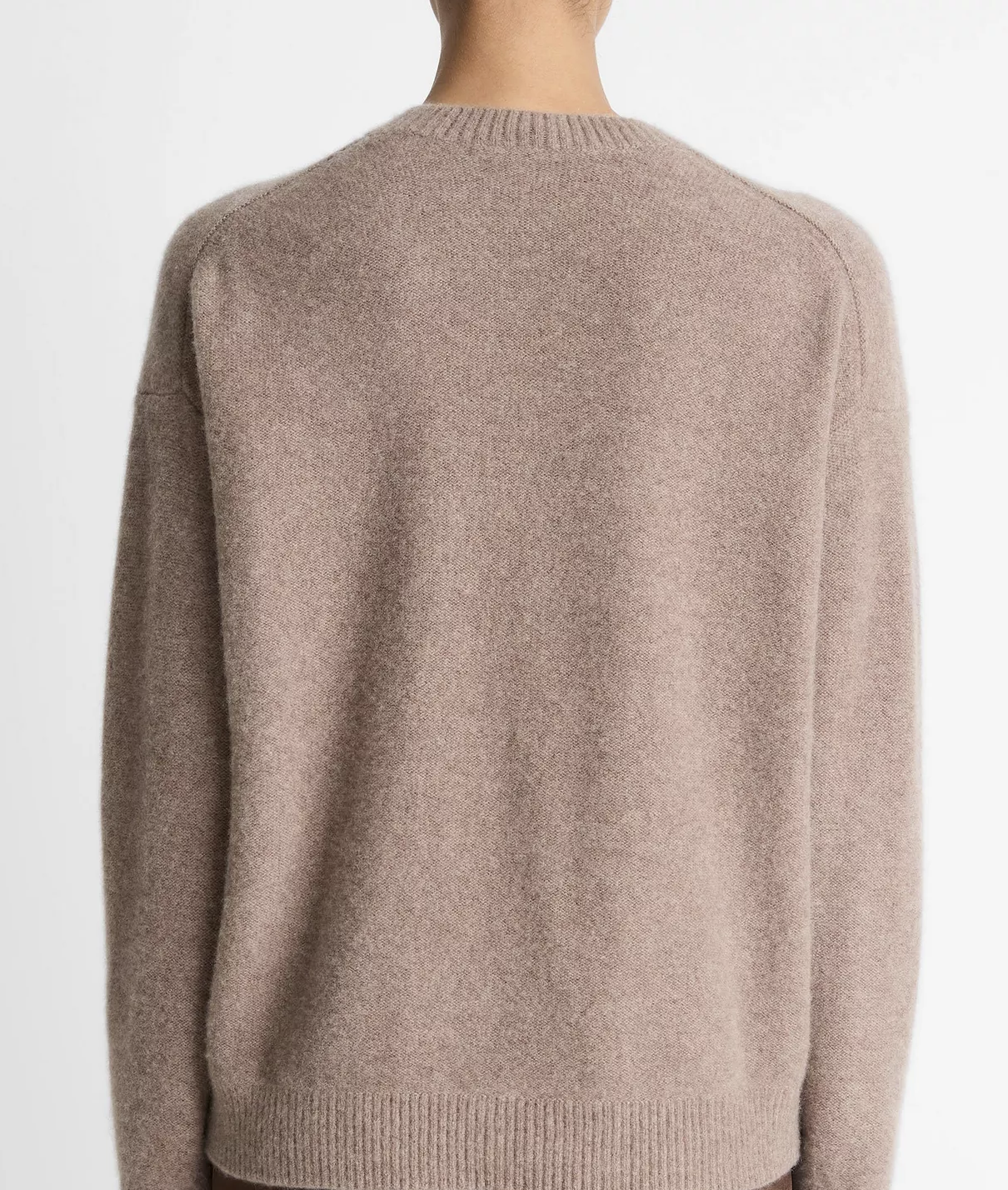 Plush Cashmere Crew Neck Sweater in Heather Doe-Sweaters-Vince-Heather Doe-XS-Mercantile Portland