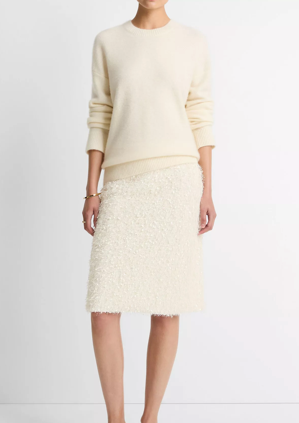 Plush Cashmere Crew Neck Sweater in Off White-Sweaters-Vince-Off White-XS-Mercantile Portland
