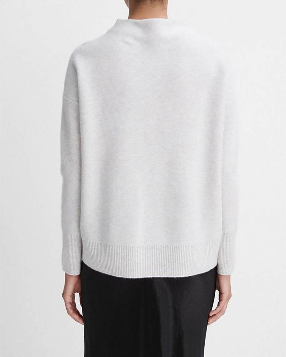 Plush Cashmere Funnel Neck Sweater-Sweaters-Vince-Heather Platinum-S-Mercantile Portland