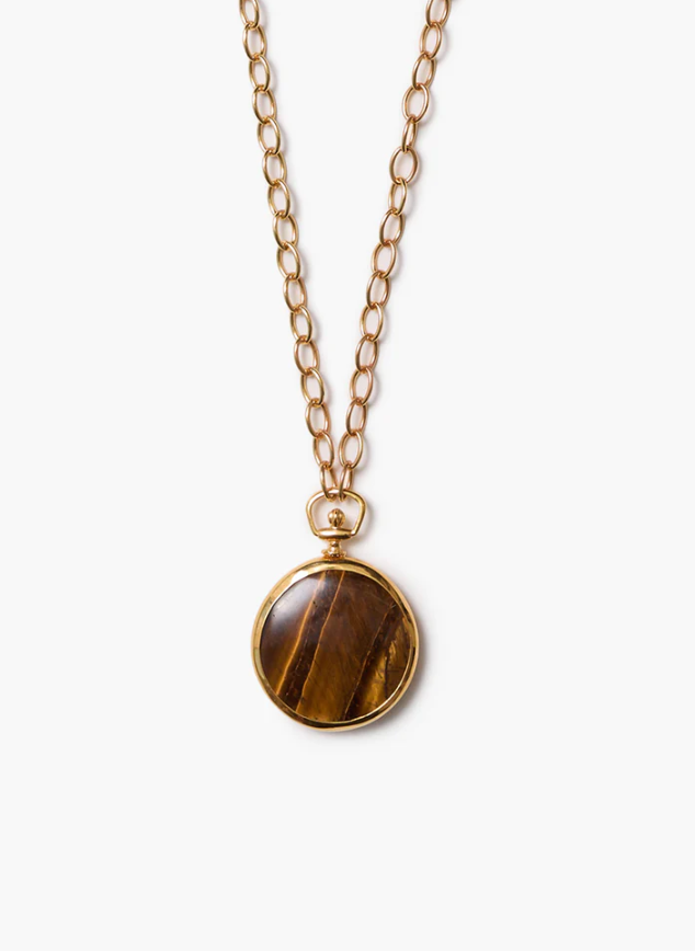 Pocket Watch Necklace Tiger's Eye-Jewelry-Chan Luu-Tigers Eye-OS-Mercantile Portland