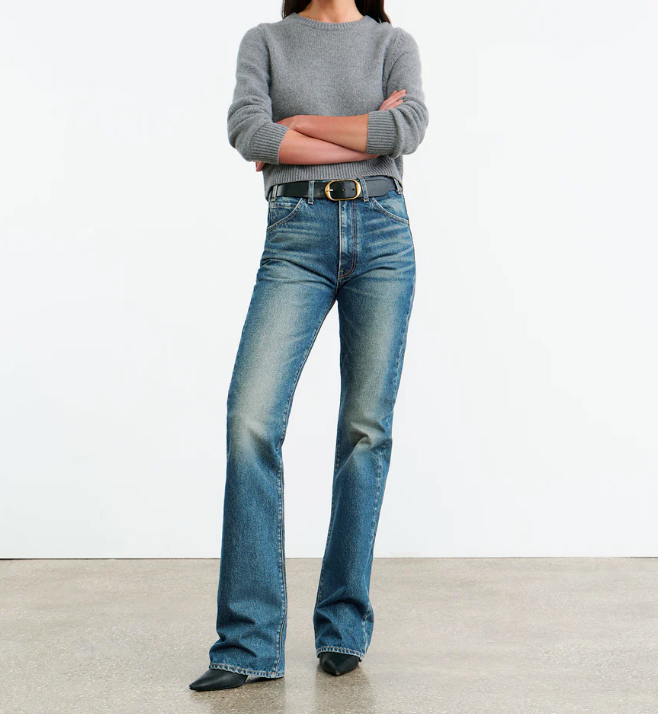 Poppy Cashmere Sweater in Grey Melange-Sweaters-Nili Lotan-Medium Grey Melange-XS-Mercantile Portland