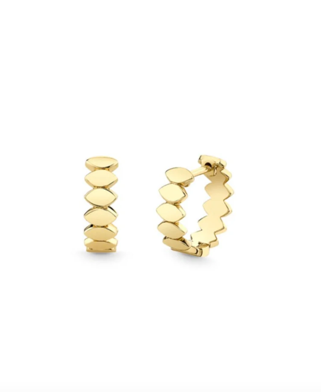 Pure Gold Marquise Eye Huggie Hoops-Jewelry-Sydney Evan-Yellow Gold-OS-Mercantile Portland