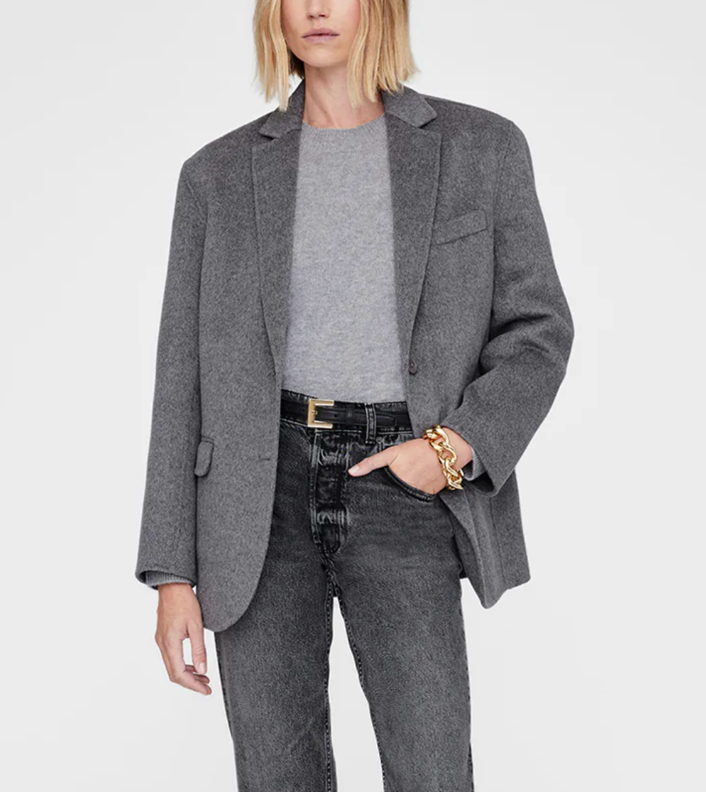 Quinn Blazer in Heather Grey-Jackets-Anine Bing-Heather Grey-XS-Mercantile Portland