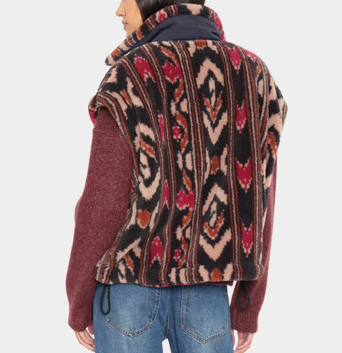 Ravena Vest in Black Ikat-Jackets-Xirena-Black Ikat-XS-Mercantile Portland