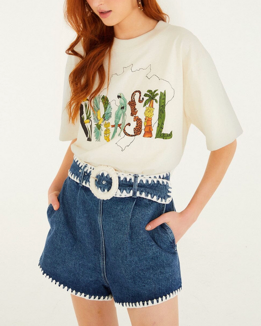 Relaxed Brasil T-Shirt-T-Shirts-Farm Rio-Off White-XS-Mercantile Portland