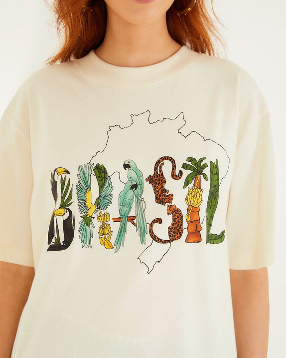 Relaxed Brasil T-Shirt-T-Shirts-Farm Rio-Off White-XS-Mercantile Portland