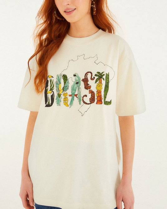 Relaxed Brasil T-Shirt-T-Shirts-Farm Rio-Off White-XS-Mercantile Portland