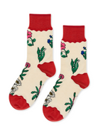 Retro Flower Crew-Socks-HANSEL FR BASEL-Rust-OS-Mercantile Portland
