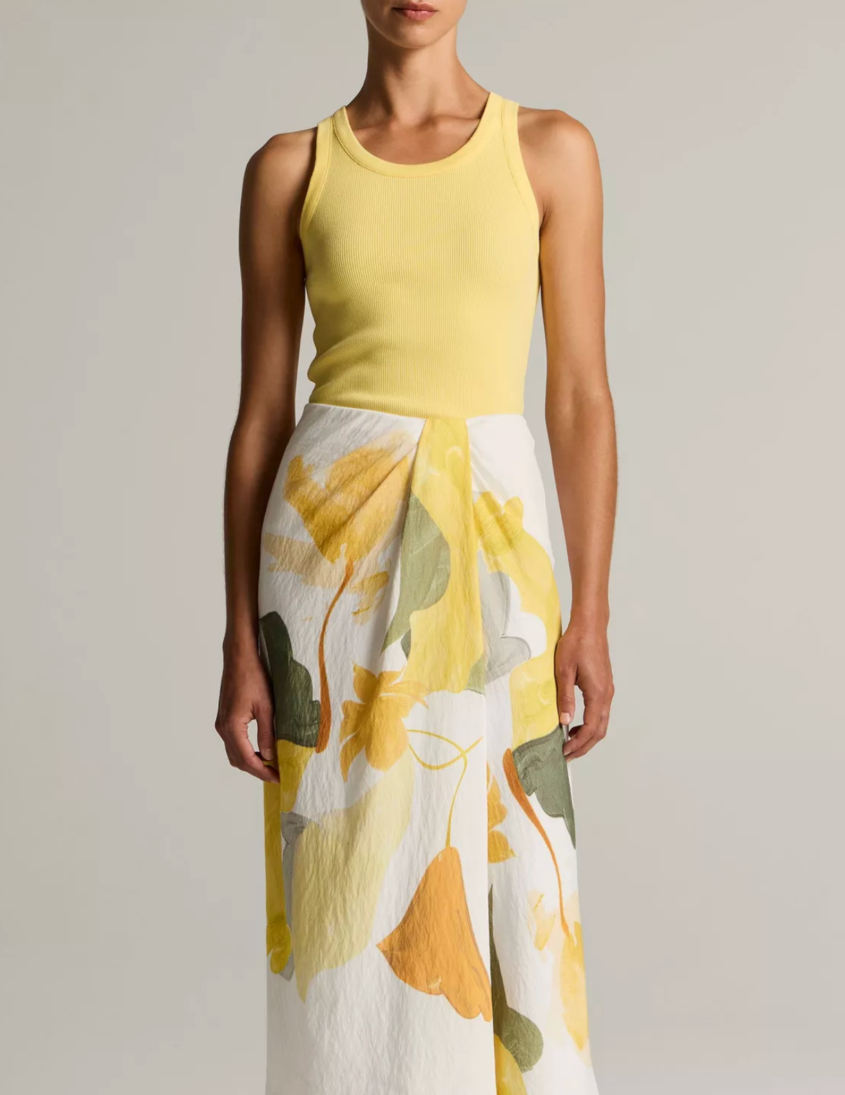Ribbed Scoop-Neck Tank in Limone-Tops-VINCE-Limone-XS-Mercantile Portland