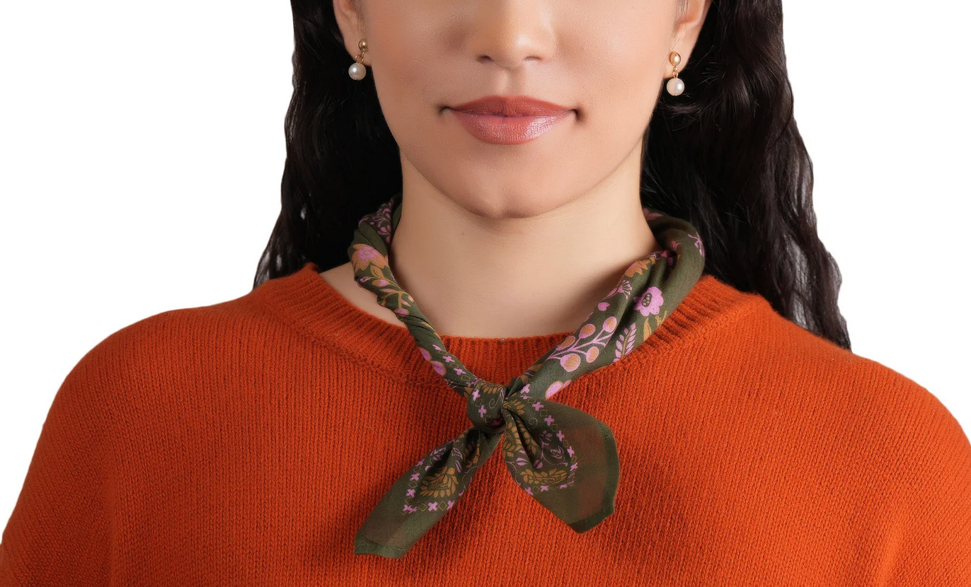 Rodeo Lassie Bandana-Scarves and Wraps-Mercantile Portland-Olive Blossoms-OS-Mercantile Portland