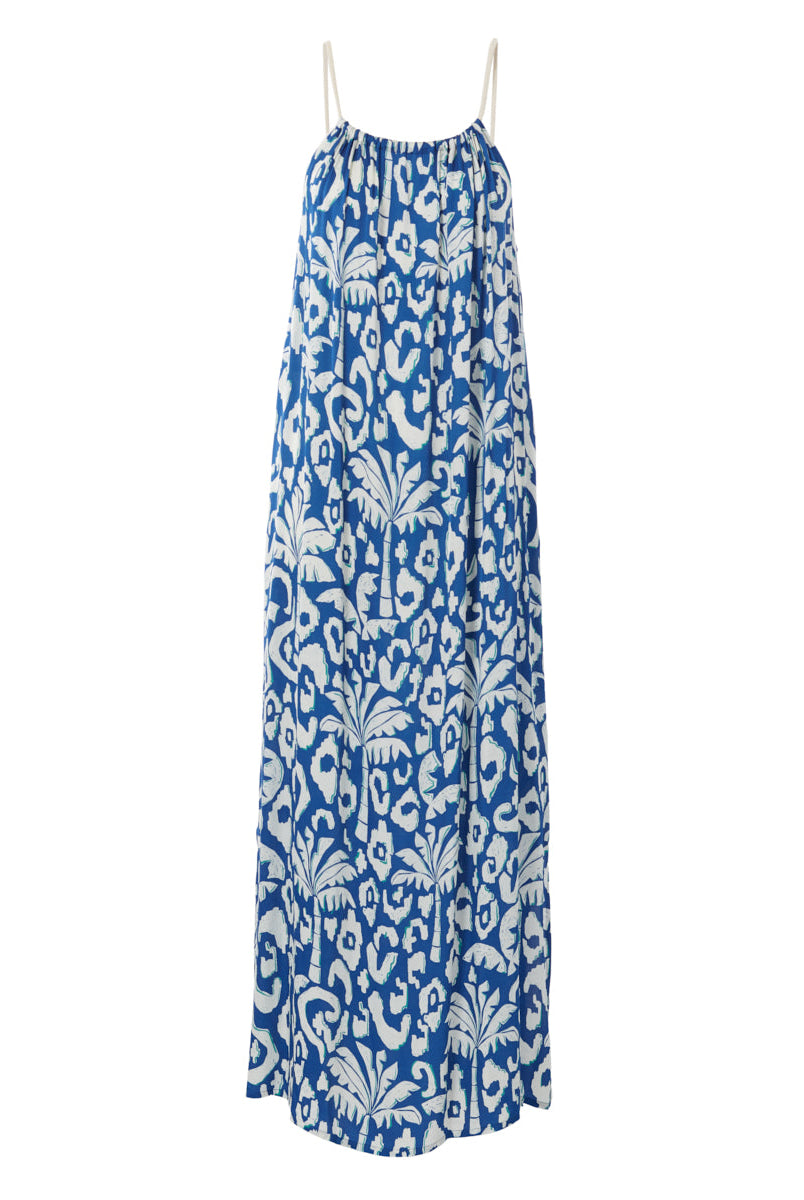 Rodjo Printed Viscose Satin Dress-Dresses-Hartford-Blue-0-Mercantile Portland