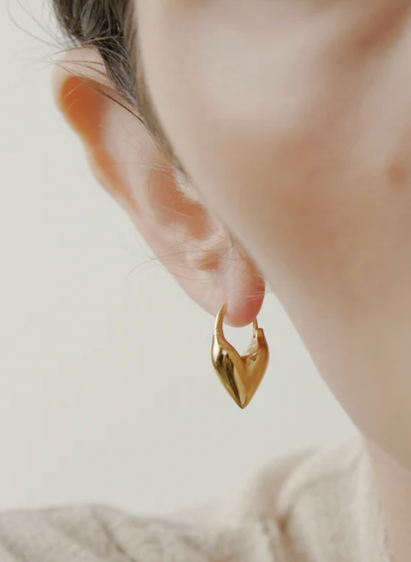 Roscida Heart Hoop in Gold Vermeil-Jewelry-Otiumberg-Gold-OS-Mercantile Portland