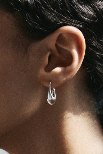 Roscida Quartz Earring-Jewelry-Otiumberg-Sterling Silver-OS-Mercantile Portland