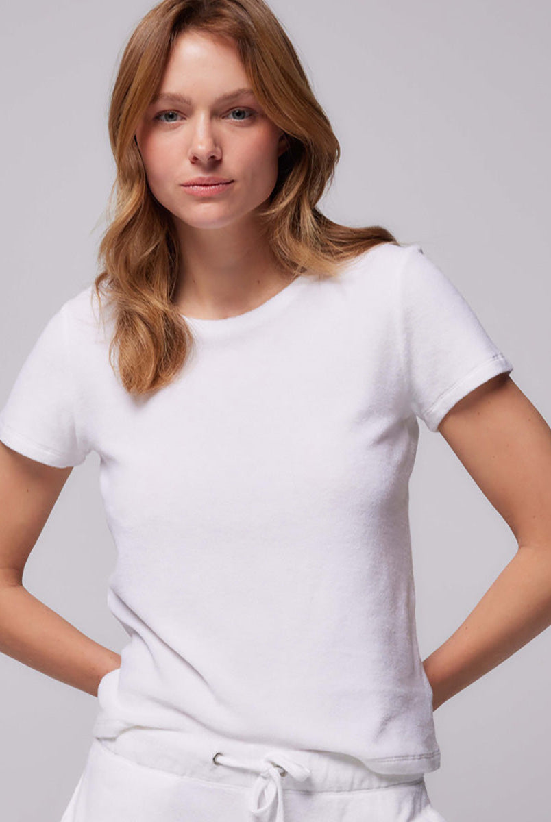 Round Neck Short Sleeve T-shirt-Shirts-Majestic Filatures-White-1-Mercantile Portland