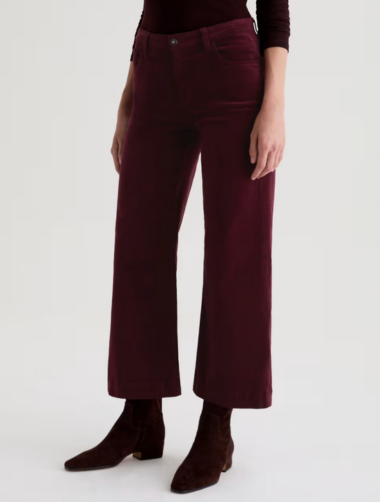 Saige Wide Leg Crop Corduroy in Winery-Denim-AG Jeans-Winery-25-Mercantile Portland