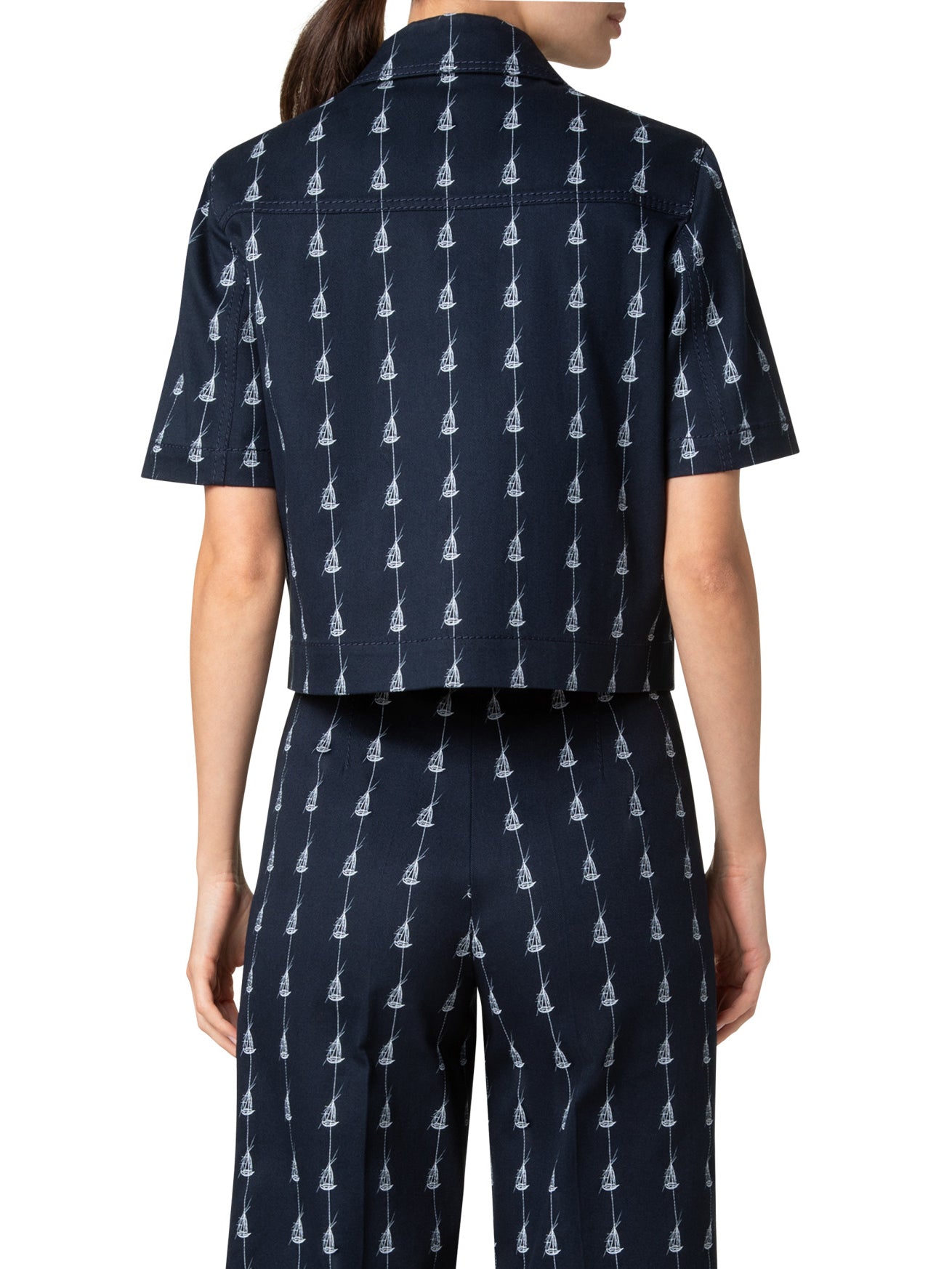 Sailboat Jacket-Denim-Akris Punto-Navy Cream-2-Mercantile Portland