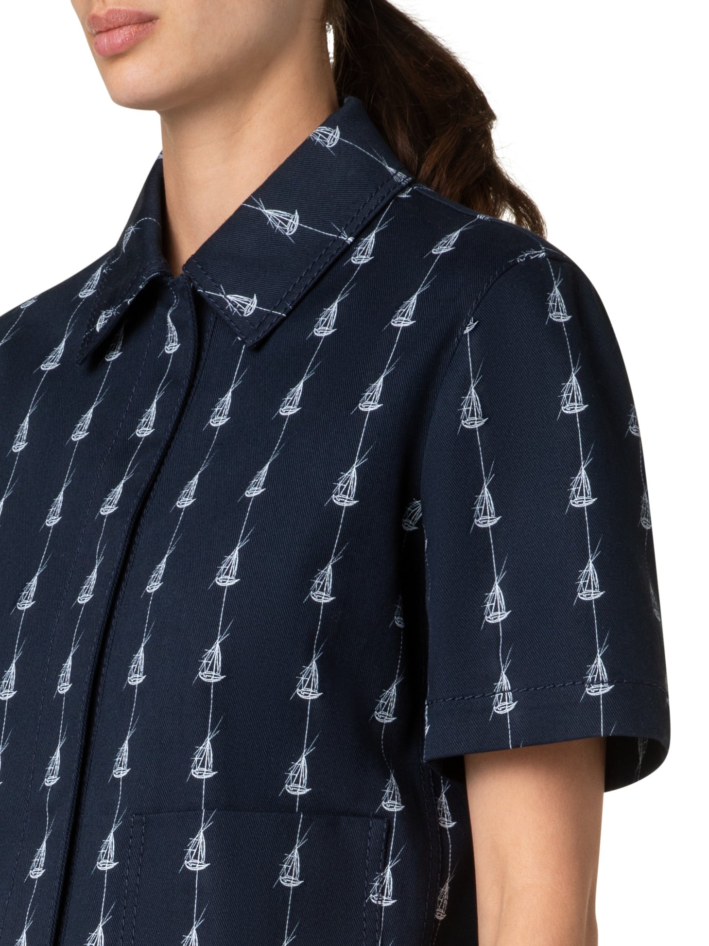 Sailboat Jacket-Denim-Akris Punto-Navy Cream-2-Mercantile Portland