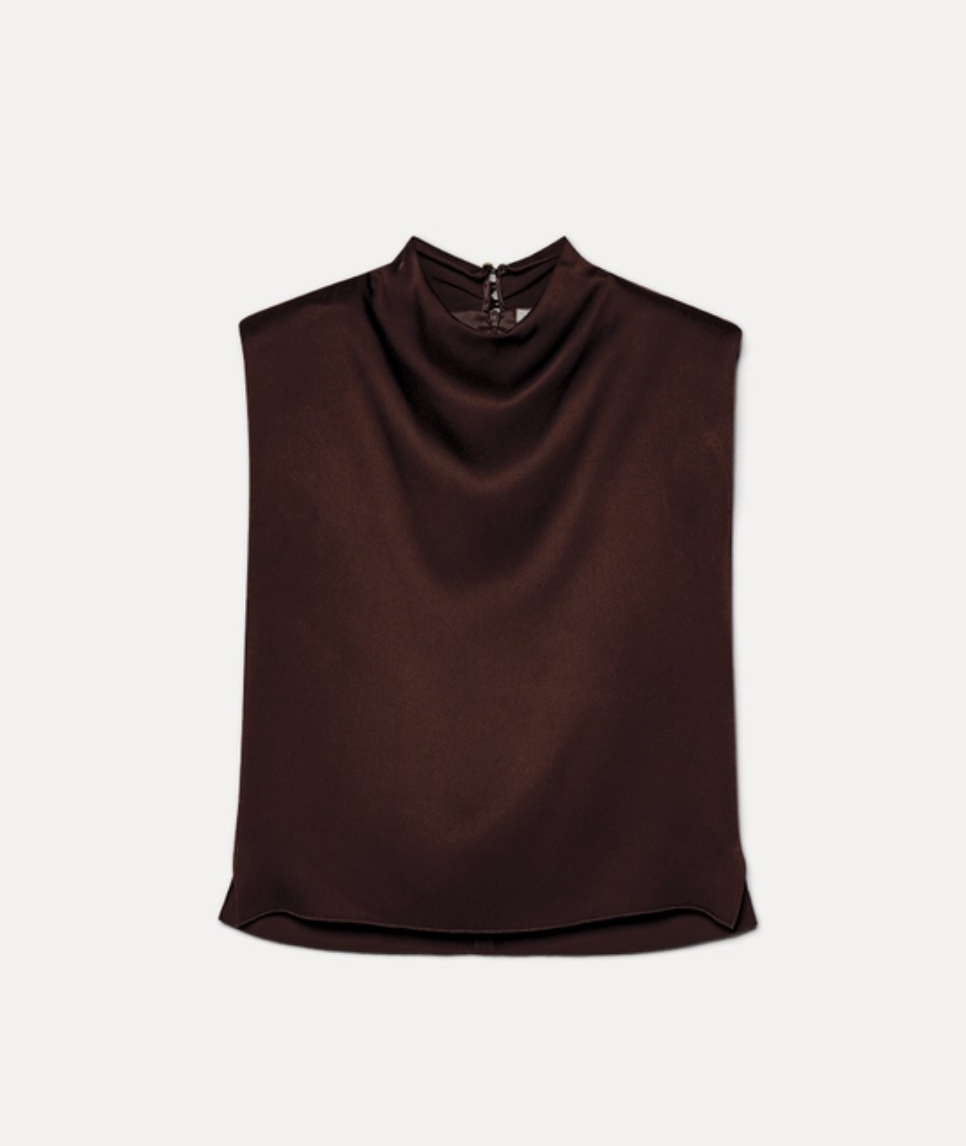 Satin Envers Top in Black-Tops-Forte Forte-Black-1-Mercantile Portland