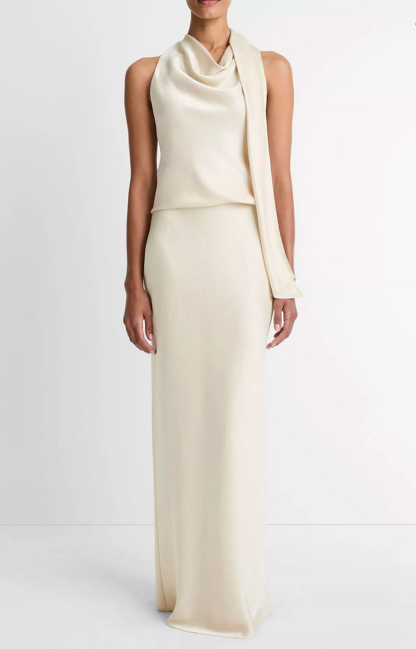 Satin Scarf Top-Tops-Vince-Bone-XS-Mercantile Portland